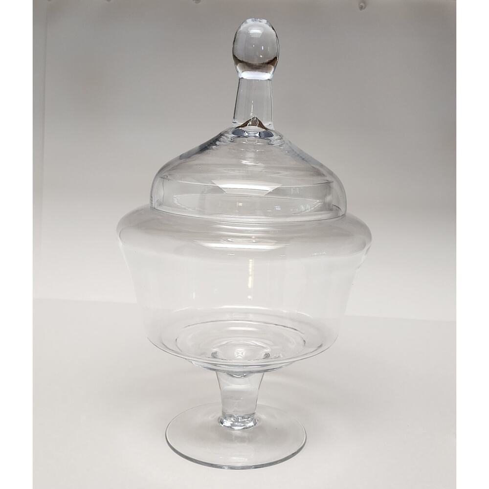 CC HOME FUNISHINGS Glass 8.5"Dx14.5" clear Jar W/Lid